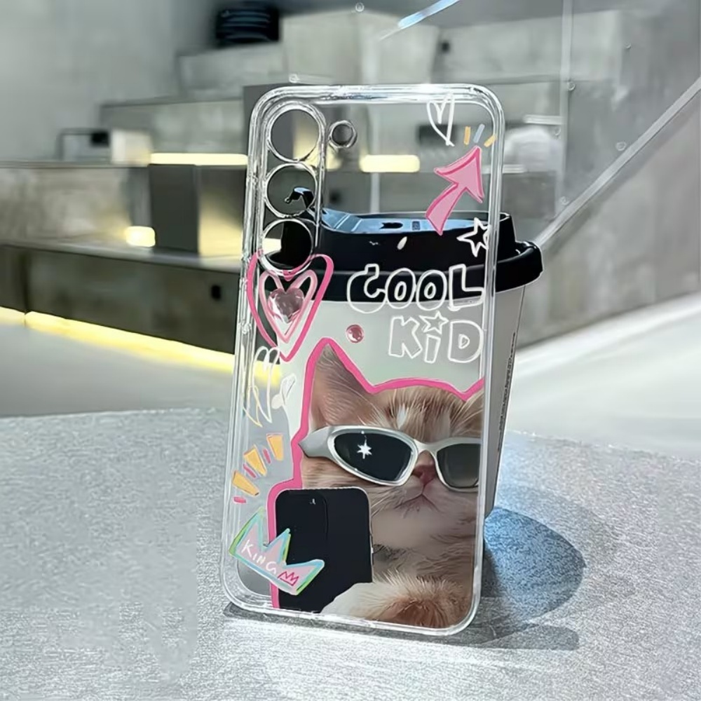 Samsung Galaxy A55 - Funda de teléfono transparente con diseño